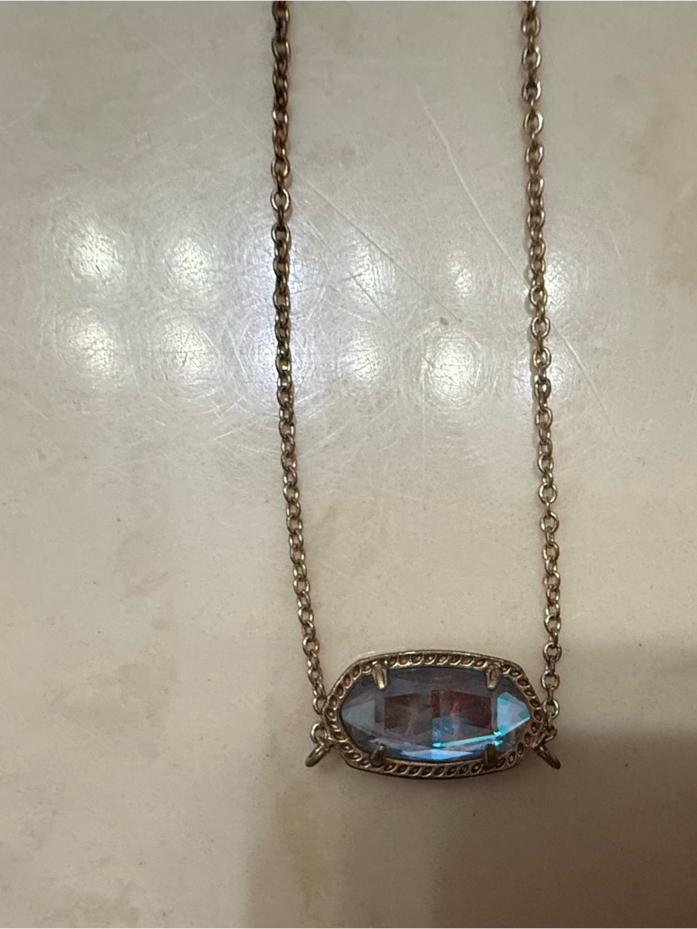 Kendra Scott Rose Gold Iridescent Oval Pendant Necklace